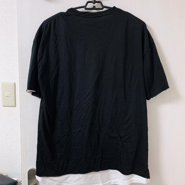 MODISH GAZE ダメージ トップス 黒 ブラック モノトーン 半袖 古着 レディースのトップス(Tシャツ(半袖/袖なし))の商品写真