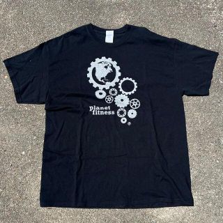 アートヴィンテージ(ART VINTAGE)のused XL GILDAN カットソー 黒　フロントプリント　オーバーサイズ　(Tシャツ/カットソー(半袖/袖なし))