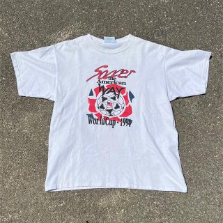 アートヴィンテージ(ART VINTAGE)の90年代　used サッカーT シングルステッチ　バックプリント　ヘビーコットン(Tシャツ/カットソー(半袖/袖なし))