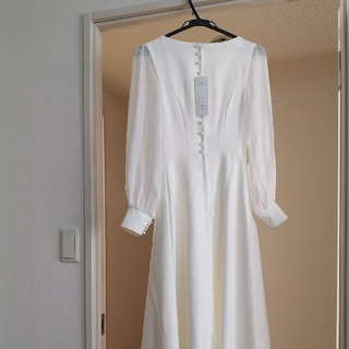 新品ドレス 前撮り 白 ワンピース(ウェディングドレス)