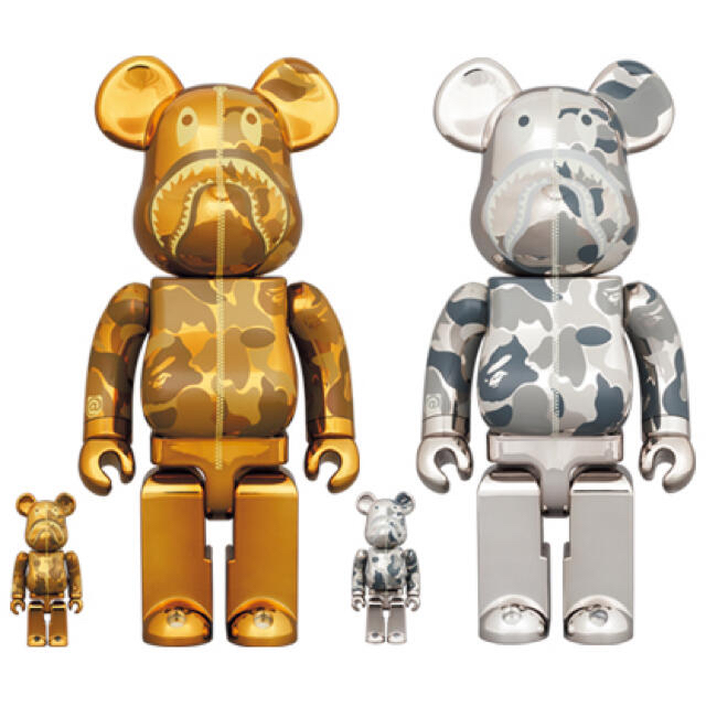 BE@RBRICK BAPE(R) CAMO SHARK 100％ & 400％