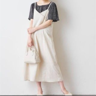 ナチュラルクチュール(natural couture)の【mayaya様 専用】ナナメちび釦 綿麻キャミワンピース(ロングワンピース/マキシワンピース)