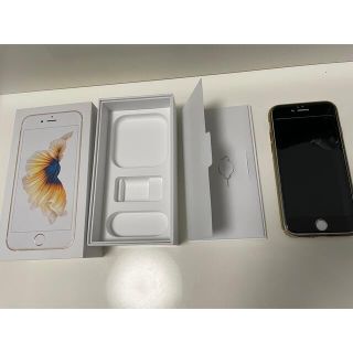 アップル(Apple)の【ロック解除】iPhone6s 64GB ゴールド&ガラスシート2枚付き＋おまけ(スマートフォン本体)