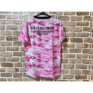 バレンシアガ(Balenciaga)のBALENCIAGA バレンシアガ バックロゴプリント迷彩カモフラ柄 S ピンク(Tシャツ(半袖/袖なし))