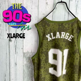 エクストララージ(XLARGE)の90's XLARGE エクストララージ  カモフラ　メッシュ　ゲームシャツ(タンクトップ)