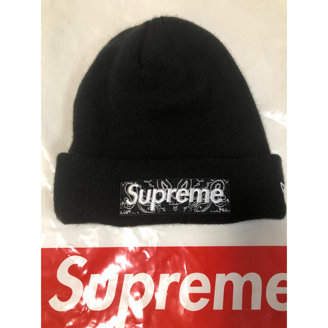 supreme ニット帽 ビーニー ボックスロゴ バンダナ ペイズリー 希少 | フリマアプリ ラクマ