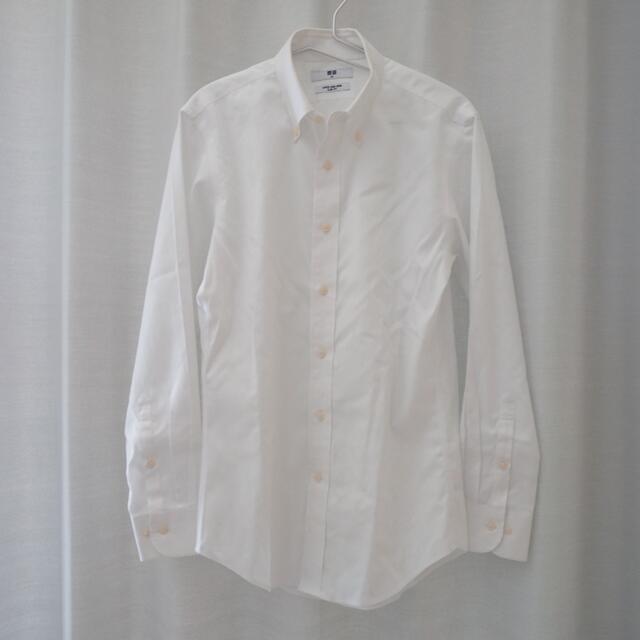 UNIQLO(ユニクロ)のユニクロ メンズ XS スーパーノンアイロンシャツ BD ポケなし 白 綿 メンズのトップス(シャツ)の商品写真