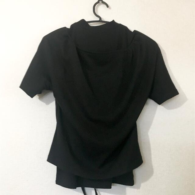 【新品未使用】 肩出し リブ トップス 黒 ブラック レディースのトップス(Tシャツ(半袖/袖なし))の商品写真
