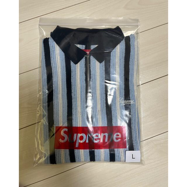 Supreme Open Knit Stripe Zip Polo