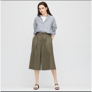 ユニクロ(UNIQLO)のリネンコットンワイドクロップドパンツ(クロップドパンツ)