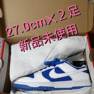 ナイキ(NIKE)の【新品未使用】DUNK LOW Racer Blue and white(スニーカー)