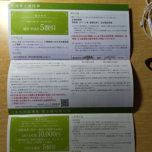JR(ジェイアール)のJR九州優待券（～2023.6.30） チケットの優待券/割引券(その他)の商品写真