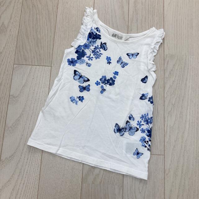 H&M(エイチアンドエム)のタンクトップ　蝶々 キッズ/ベビー/マタニティのキッズ服女の子用(90cm~)(Tシャツ/カットソー)の商品写真