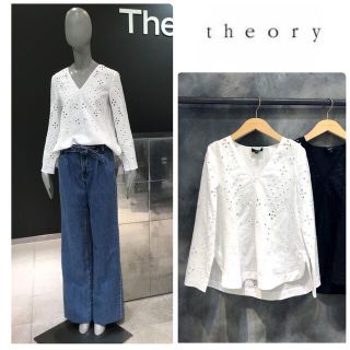 セオリー(theory)の美品♡ theory  セオリー リネン アイレット ブラウス(シャツ/ブラウス(半袖/袖なし))