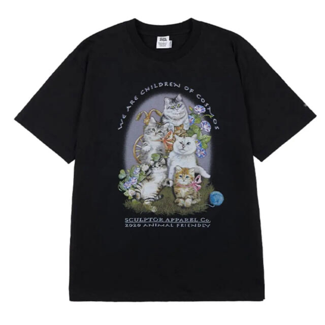 sculptor kitten friends Tシャツ cat ☆ ブラック