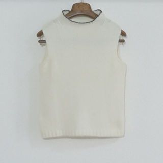 クレージュ(Courreges)のクレージュ カシミア 100% ノースリーブ ハイネック ニット セーター(ニット/セーター)