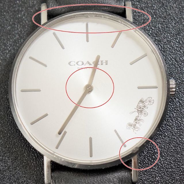 COACH(コーチ)の【稼働品】COACH　　白文字盤　ベルト新品　電池交換済 レディースのファッション小物(腕時計)の商品写真