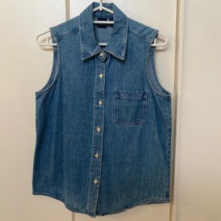 ギャップ(GAP)のデニム　ベスト　S(カットソー(半袖/袖なし))