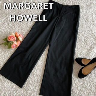 マーガレットハウエル(MARGARET HOWELL)の日本製　MARGARET HOWELL　ウール セーラーパンツ　ブラック(カジュアルパンツ)