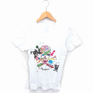 ロエン(Roen)のロエン 箱付き Tシャツ カットソー スカル プリント Vネック 半袖 XS 白(Tシャツ(半袖/袖なし))