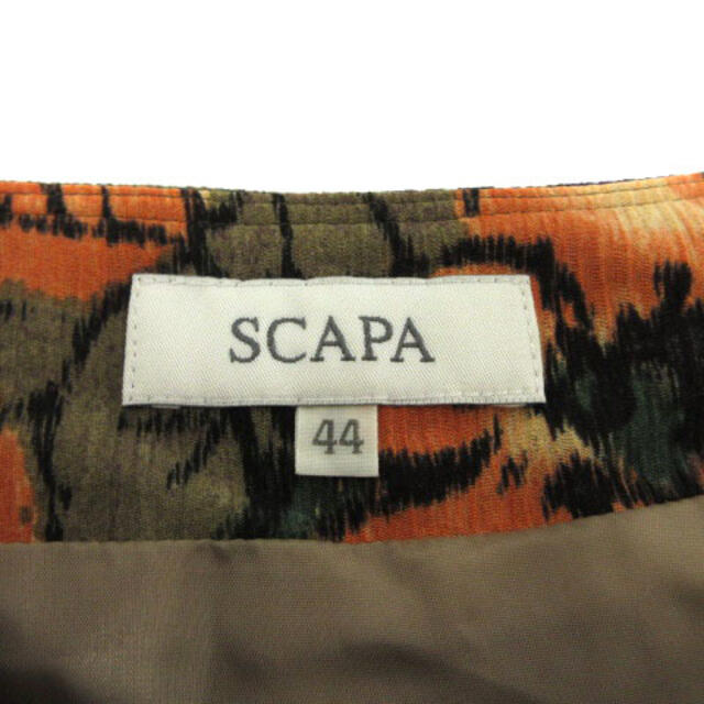 SCAPA(スキャパ)のSCAPA スカート ミディ丈 フレア プリーツ加工 花柄 マルチカラー 44 レディースのスカート(ひざ丈スカート)の商品写真