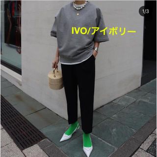 エンフォルド(ENFOLD)のhalf sleeve sweat pullover アイボリー☘️(トレーナー/スウェット)