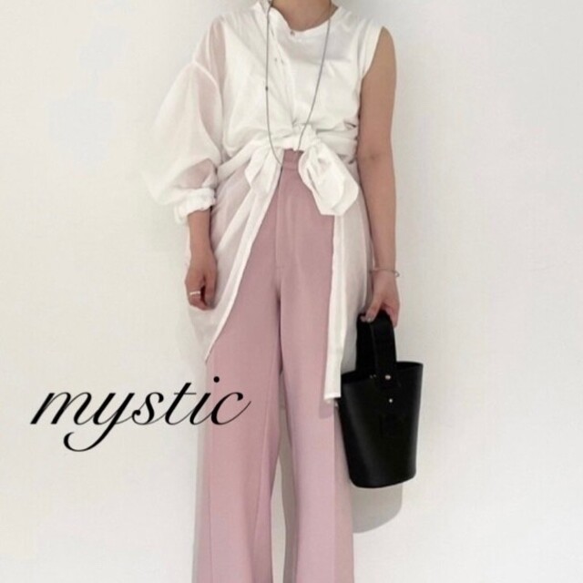 mystic(ミスティック)の新品 mystic シアーシャツ オフホワイト レディースのトップス(シャツ/ブラウス(長袖/七分))の商品写真