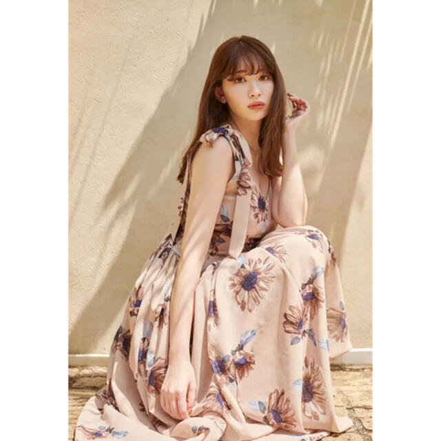 Her lip to(ハーリップトゥ)のSunflower-printed Midi Dress レディースのワンピース(ロングワンピース/マキシワンピース)の商品写真