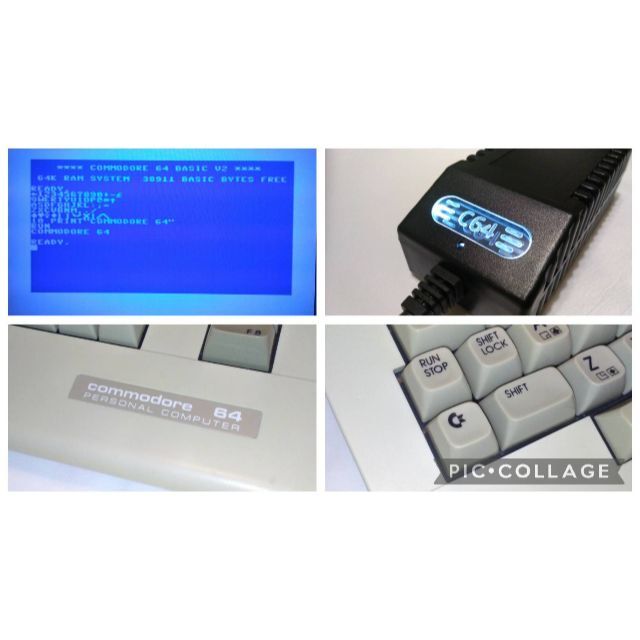 Commodore64CレトロPC 新しいPSU AVケーブルHDMIコンバータ