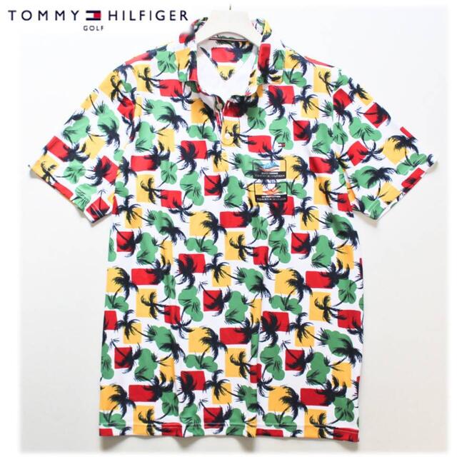人気カラーの TOMMY LL ポロシャツ サラサラ ヤシの木柄 ゴルフ》新品 ヒルフィガー 《トミー - HILFIGER ウエア