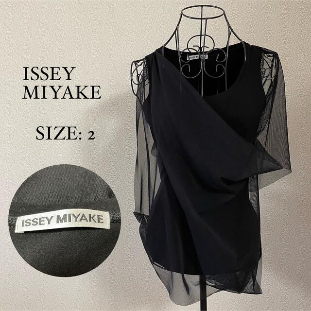 ISSEY MIYAKE(イッセイミヤケ)のISSEY MIYAKE イッセイミヤケ　タンクトップ　カットソー　オーガンジー レディースのトップス(タンクトップ)の商品写真