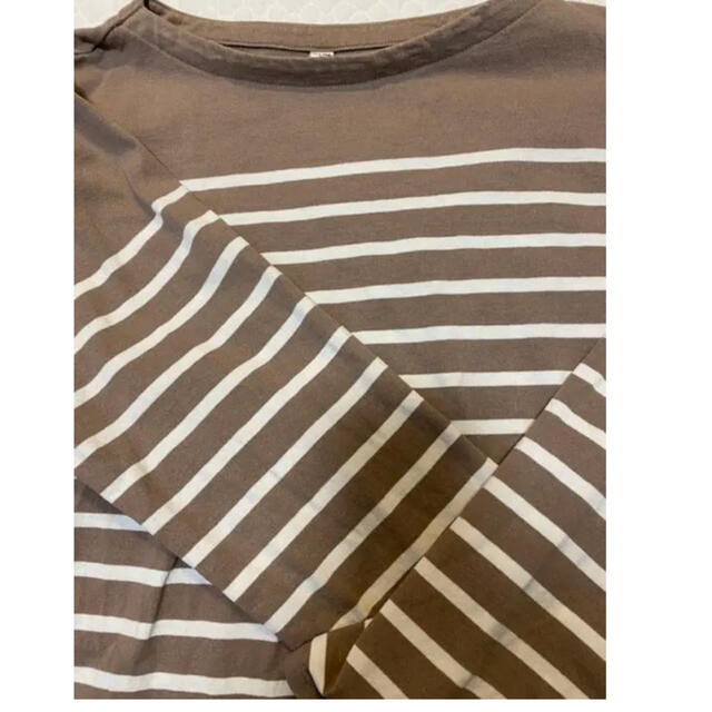 UNIQLO(ユニクロ)のオーバーサイズボーダー レディースのトップス(Tシャツ(長袖/七分))の商品写真