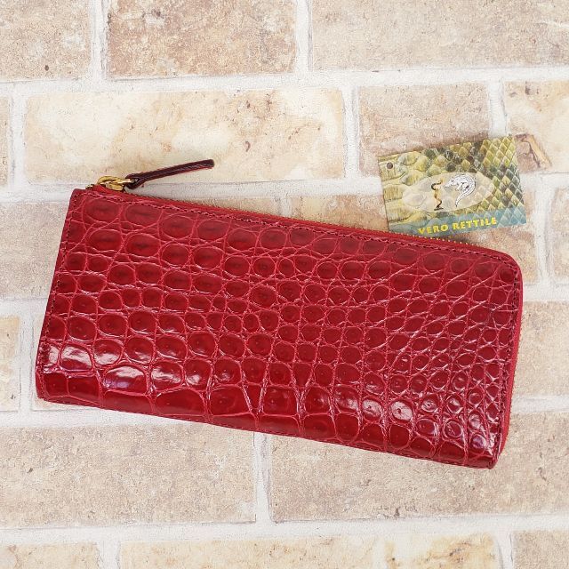 美品 シルヴァノ ビアジーニ ☆ クロコダイルレザー L字 長財布 伊製