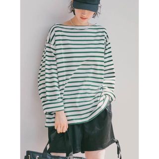 【ai様専用】OUTIL ウティTRICOT AAST バスクシャツ 1 白×緑(Tシャツ/カットソー(七分/長袖))