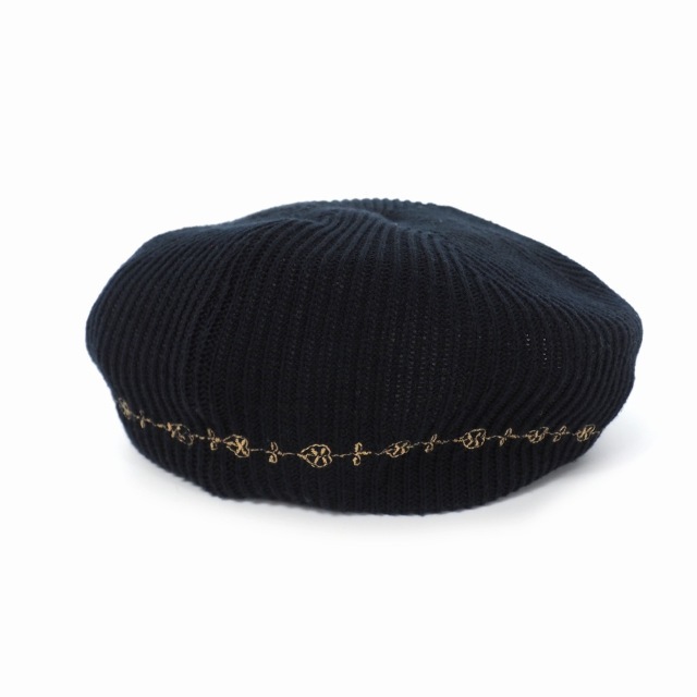 メンズTHE H.W.DOG & co. 2TONE BERET ニット ベレー帽 黒