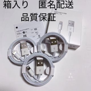 iPhone 充電ケーブル 3本  充電器　 Apple 純正 USB　1m(バッテリー/充電器)