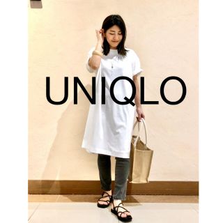 ユニクロ(UNIQLO)のUNIQLO クルーネックTワンピース（半袖）(ひざ丈ワンピース)