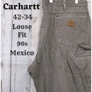 カーハート(carhartt)の希少90sカーハート42×34ペインターパンツボトムスLooseFitグレー古着(ペインターパンツ)