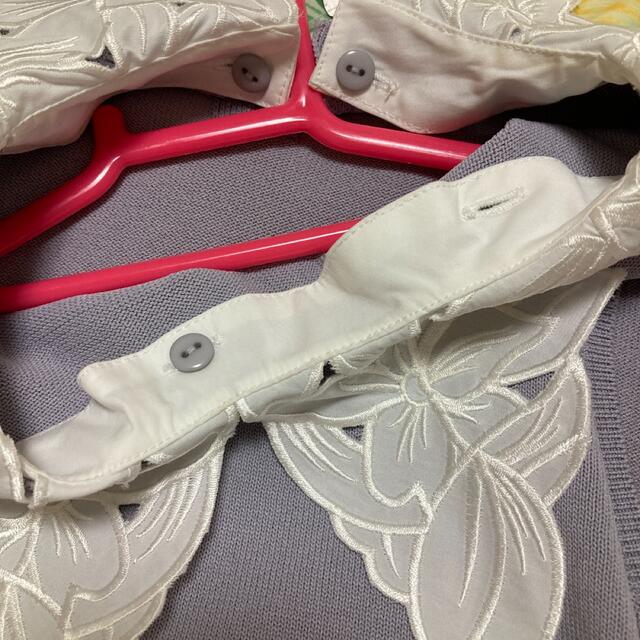新品❣️襟付き配色ストライプニットワンピース グレー