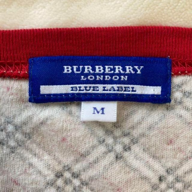 BURBERRY BLUE LABEL(バーバリーブルーレーベル)の美品☆ BURBERRYBLUELABEL ノバチェック　トップス　七分袖　M レディースのトップス(Tシャツ(長袖/七分))の商品写真