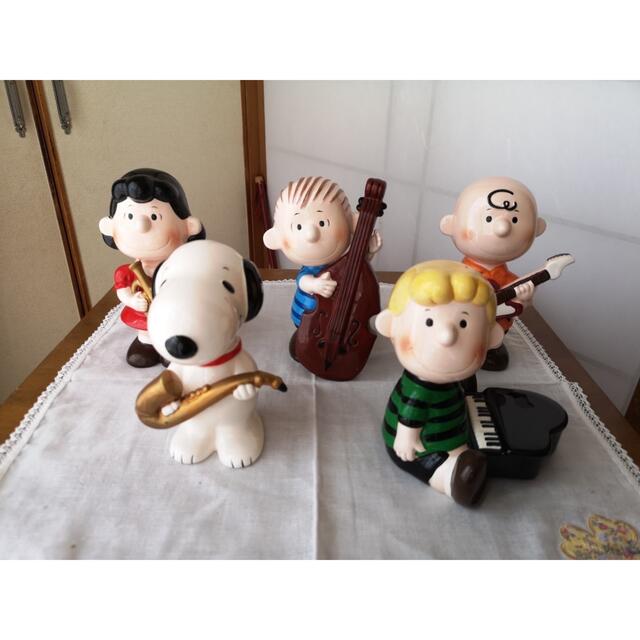 訳あり PEANUTS - 希少 90's ピーナッツ キャラクター 音楽隊貯金箱