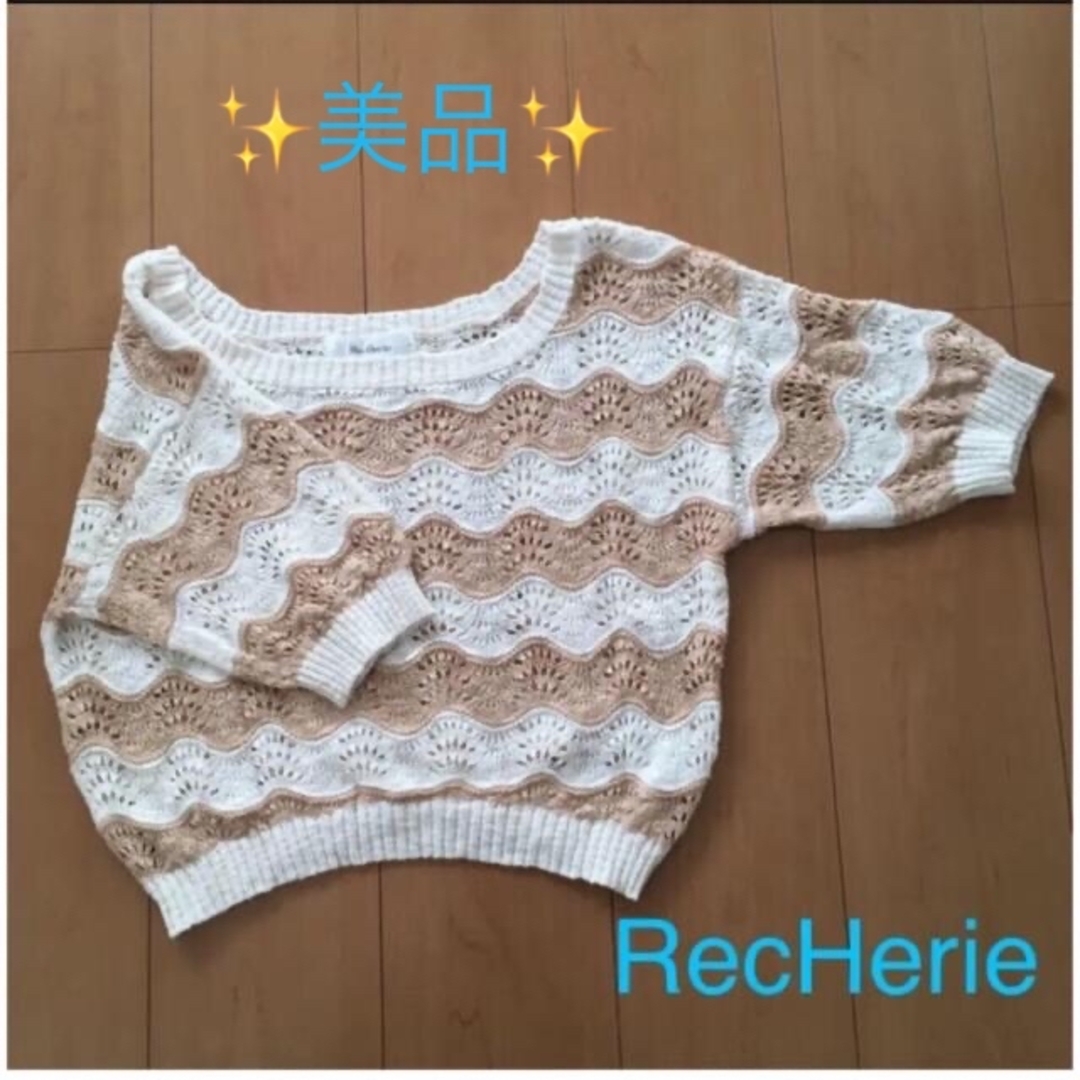 RecHerie(リシェリエ)の美品 ニット サマーセーター 春 夏物 半袖 【 RecHerie 】  レディースのトップス(ニット/セーター)の商品写真