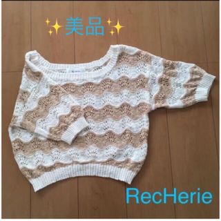 リシェリエ(RecHerie)の美品 ニット サマーセーター 春 夏物 半袖 【 RecHerie 】 (ニット/セーター)