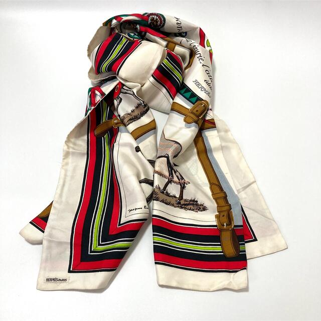 美品 エルメス HERMESロングスカーフ 小物 バンダナ/スカーフ