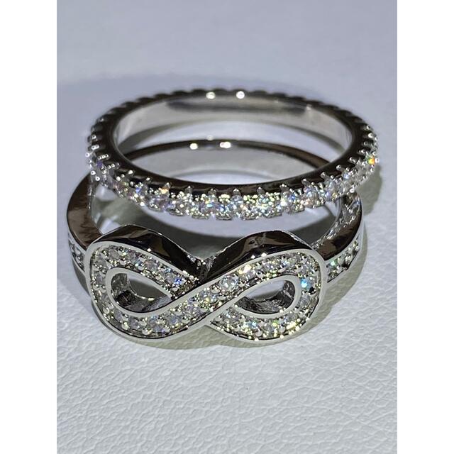 二本セット安室奈美恵ちゃんフルエタニティインフィニティリング指輪 レディースのアクセサリー(リング(指輪))の商品写真