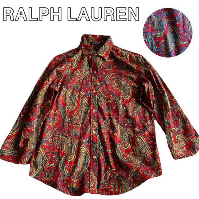 Denim & Supply Ralph Lauren(デニムアンドサプライラルフローレン)の美品☆ラルフローレン　総柄　シャツ　ペイズリー柄　レッド系 レディースのトップス(シャツ/ブラウス(長袖/七分))の商品写真