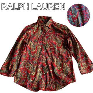 デニムアンドサプライラルフローレン(Denim & Supply Ralph Lauren)の美品☆ラルフローレン　総柄　シャツ　ペイズリー柄　レッド系(シャツ/ブラウス(長袖/七分))