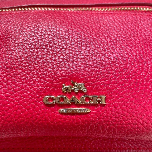 COACH(コーチ)の【イツキ様専用】COACH リュック トゥルー チャーリー ペブルド レザー 赤 レディースのバッグ(リュック/バックパック)の商品写真