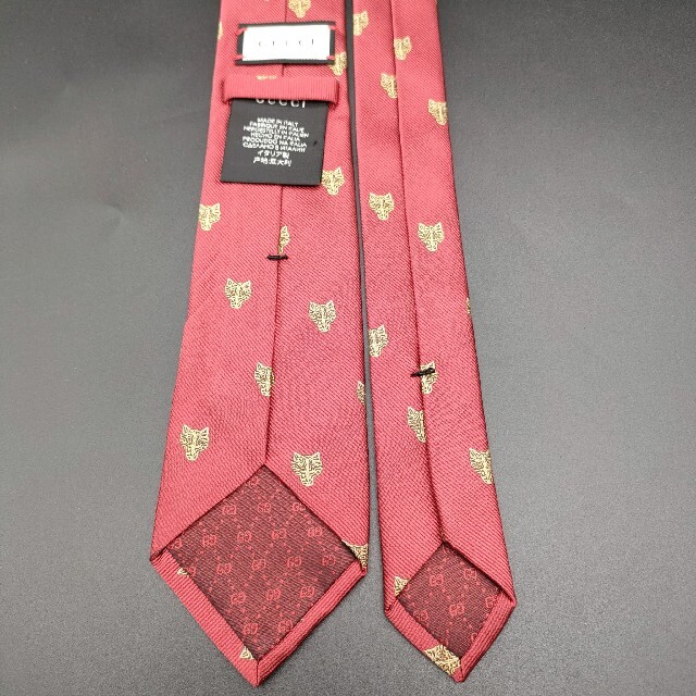 超激得正規品】 Gucci 美品 GUCCI グッチ ネクタイ タイガー アニマル レッド 赤 ナロー GGの通販 by  E-factory｜グッチならラクマ