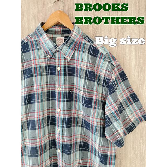 Brooks Brothers(ブルックスブラザース)のBROOCKS BROTHERS 半袖シャツ　マドラスチェック　ビッグサイズ メンズのトップス(シャツ)の商品写真